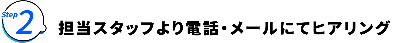 Step2 担当スタッフより電話・メールにてヒアリング