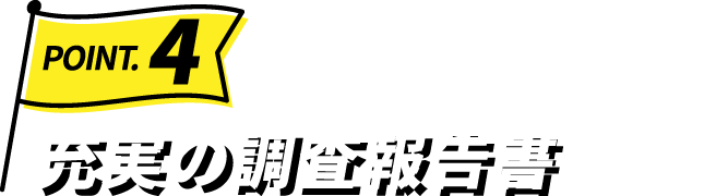 Point.4 充実の調査報告書